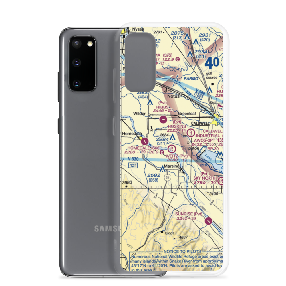 Weitz Airport (ID10) VFR Sectional Samsung Case Samsung Galaxy S20 model shown