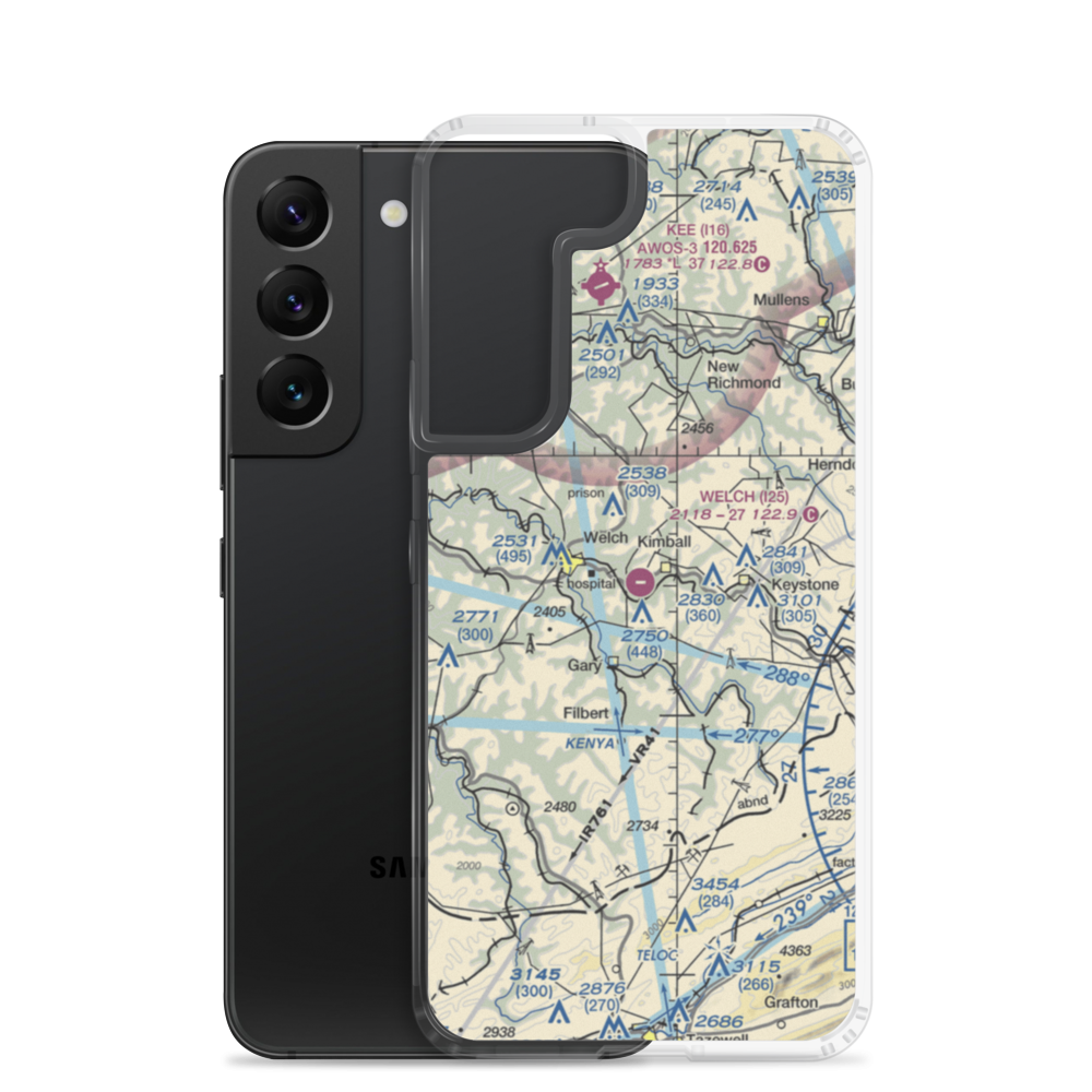 Welch Municipal Airport (I25) VFR Sectional Samsung Case Samsung Galaxy S22 model shown