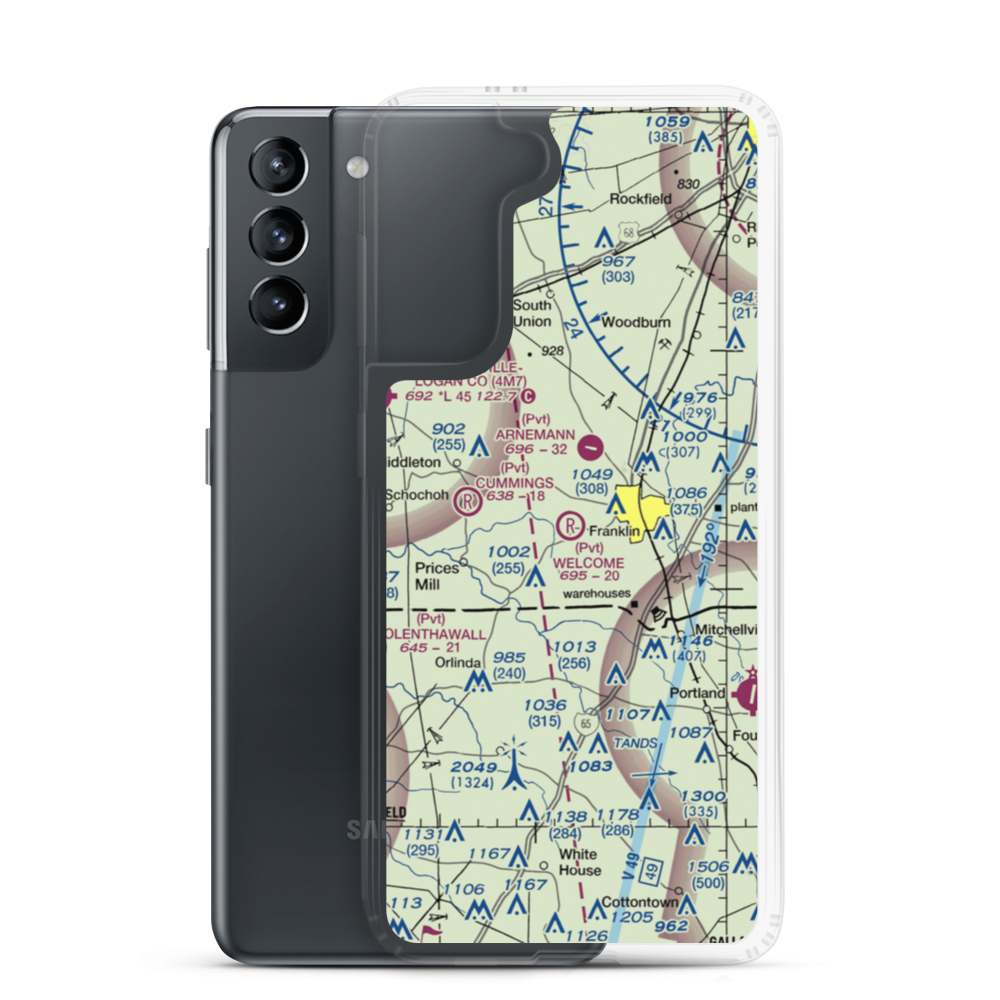 Welcome Field (35KY) VFR Sectional Samsung Case Samsung Galaxy S21 model shown