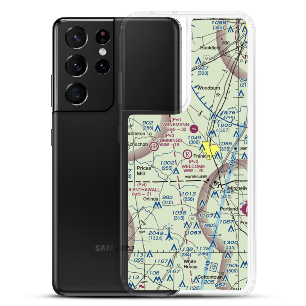 Welcome Field (35KY) VFR Sectional Samsung Case Samsung Galaxy S21 Ultra model shown