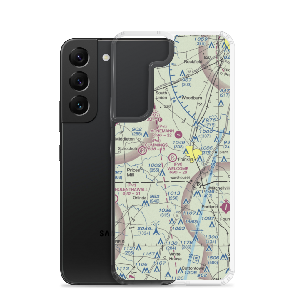 Welcome Field (35KY) VFR Sectional Samsung Case Samsung Galaxy S22 model shown