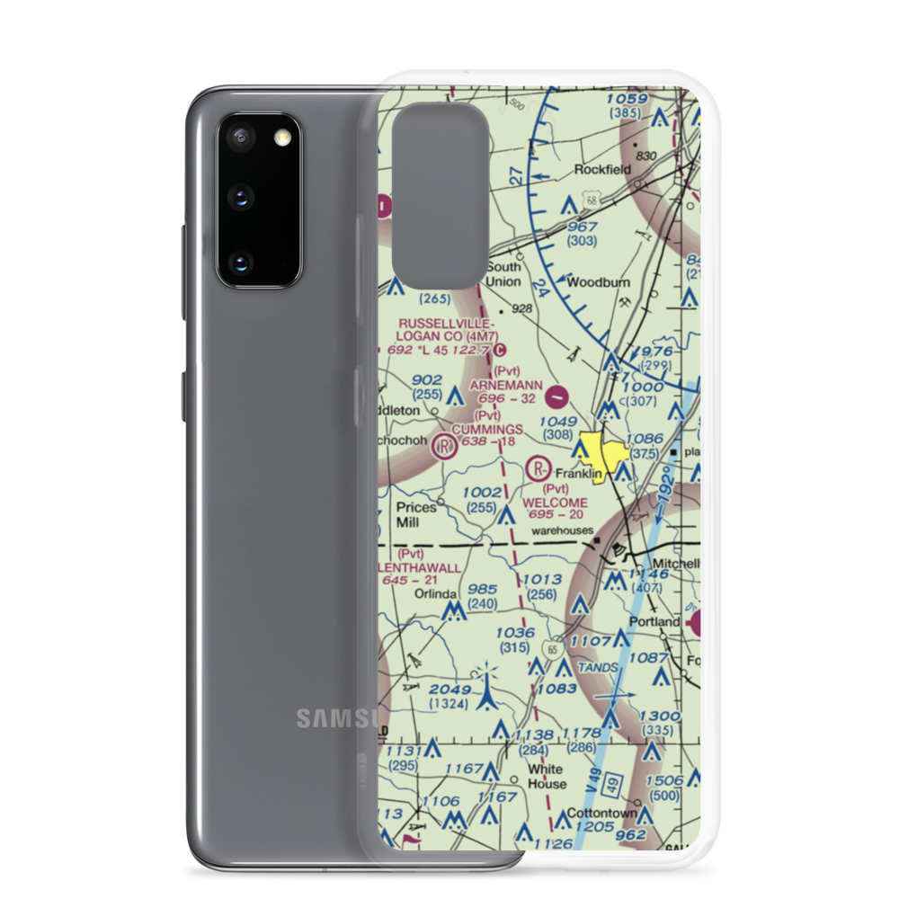 Welcome Field (35KY) VFR Sectional Samsung Case Samsung Galaxy S20 model shown