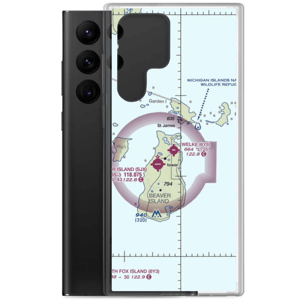 Welke Airport (6Y8) VFR Sectional Samsung Case Samsung Galaxy S22 Ultra model shown