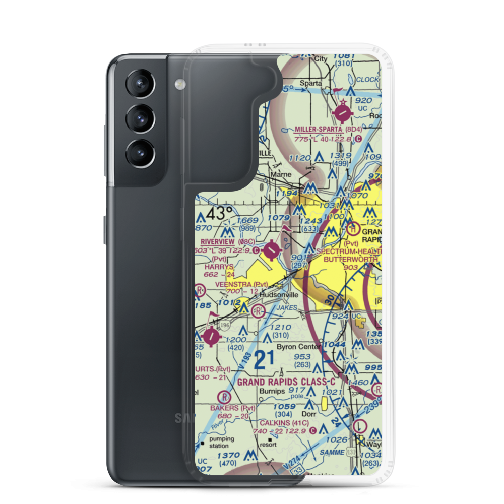 Weller Airport (MI78) VFR Sectional Samsung Case Samsung Galaxy S21 model shown
