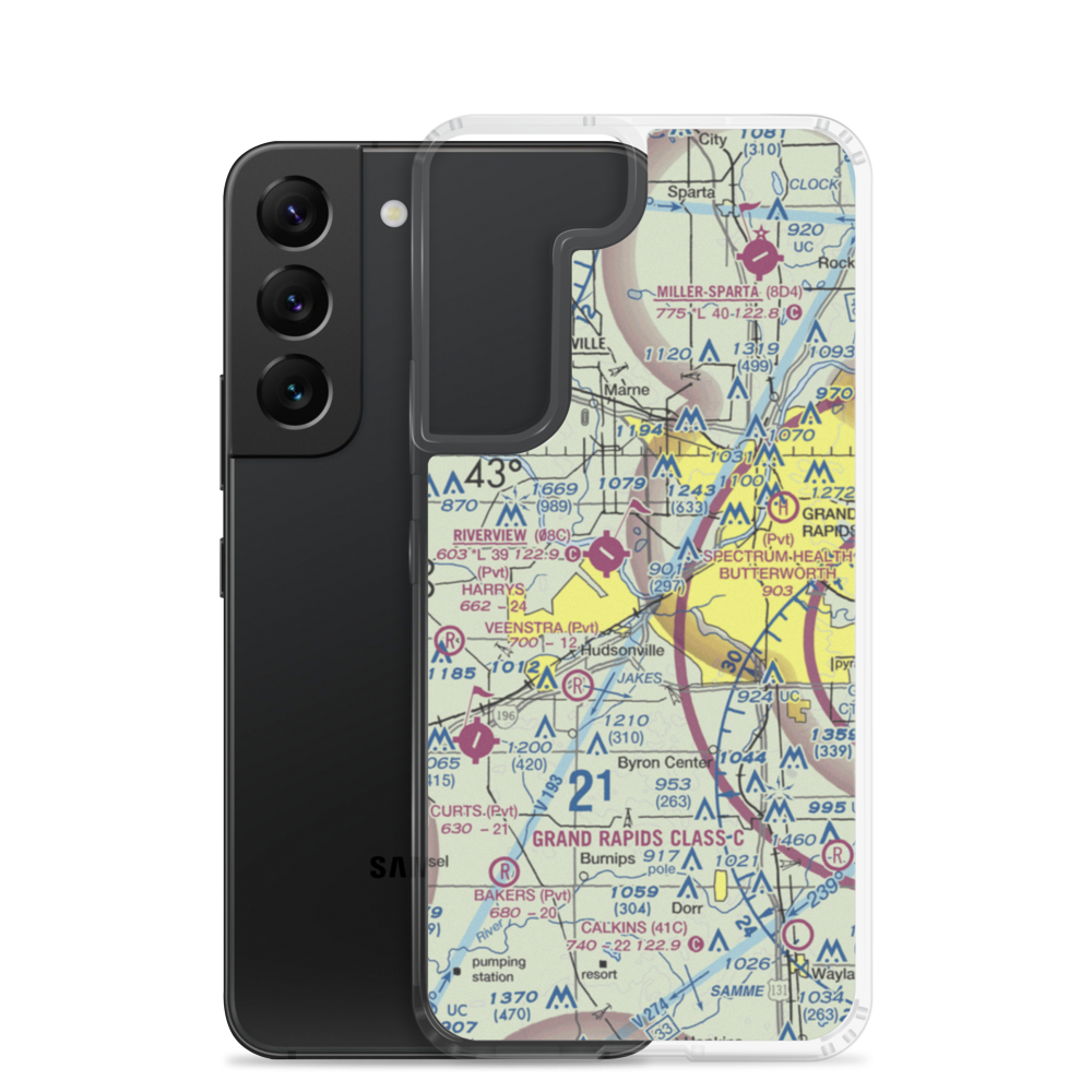 Weller Airport (MI78) VFR Sectional Samsung Case Samsung Galaxy S22 model shown