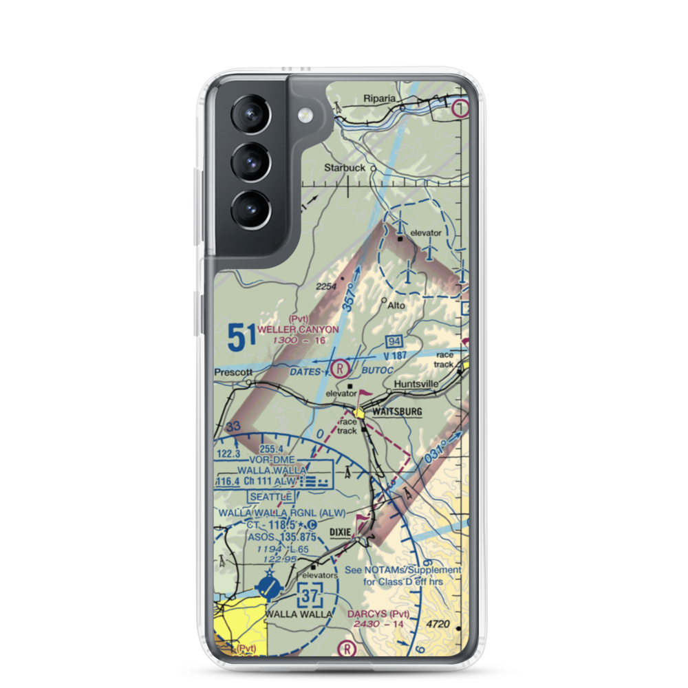 Weller Canyon Airport (30WA) VFR Sectional Samsung Case Samsung Galaxy S21 model shown