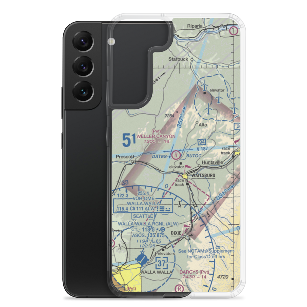Weller Canyon Airport (30WA) VFR Sectional Samsung Case Samsung Galaxy S22 Plus model shown