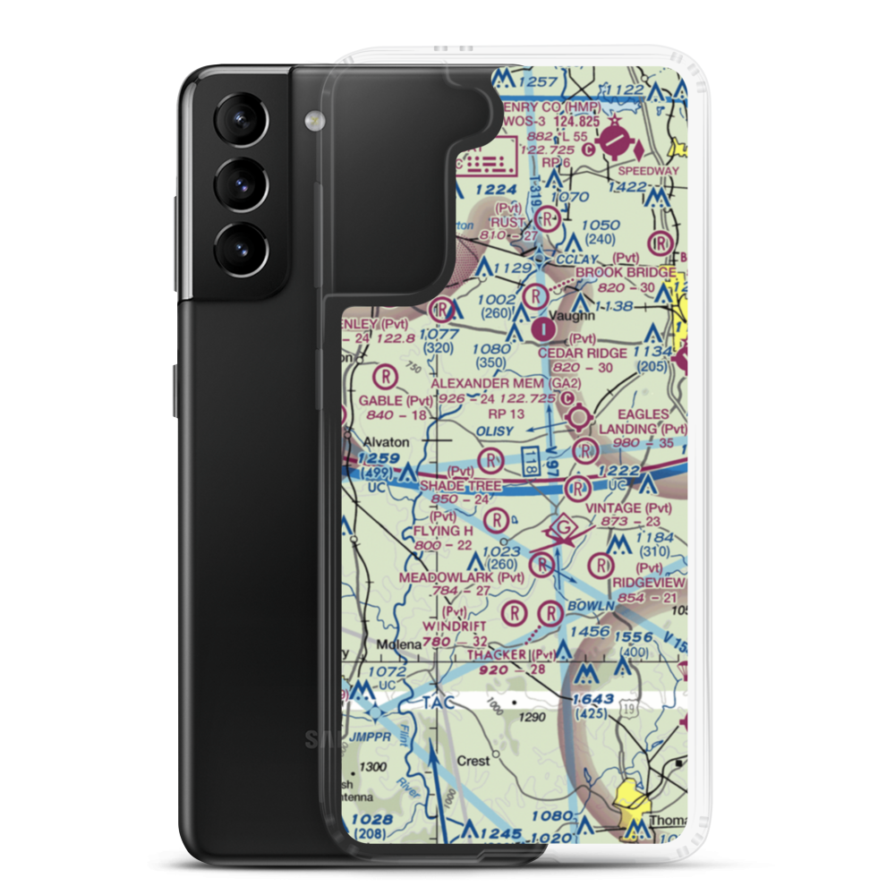Wellers Landing Airport (GA29) VFR Sectional Samsung Case Samsung Galaxy S21 Plus model shown