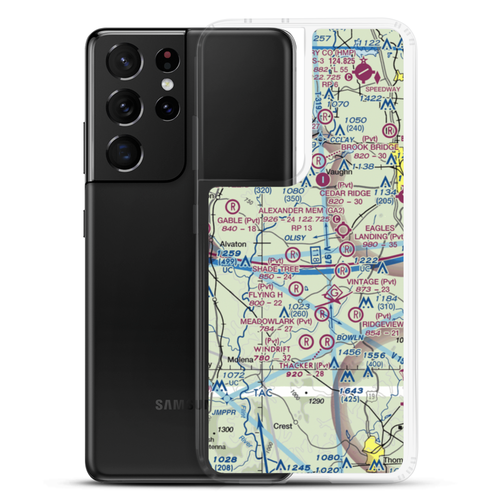 Wellers Landing Airport (GA29) VFR Sectional Samsung Case Samsung Galaxy S21 Ultra model shown