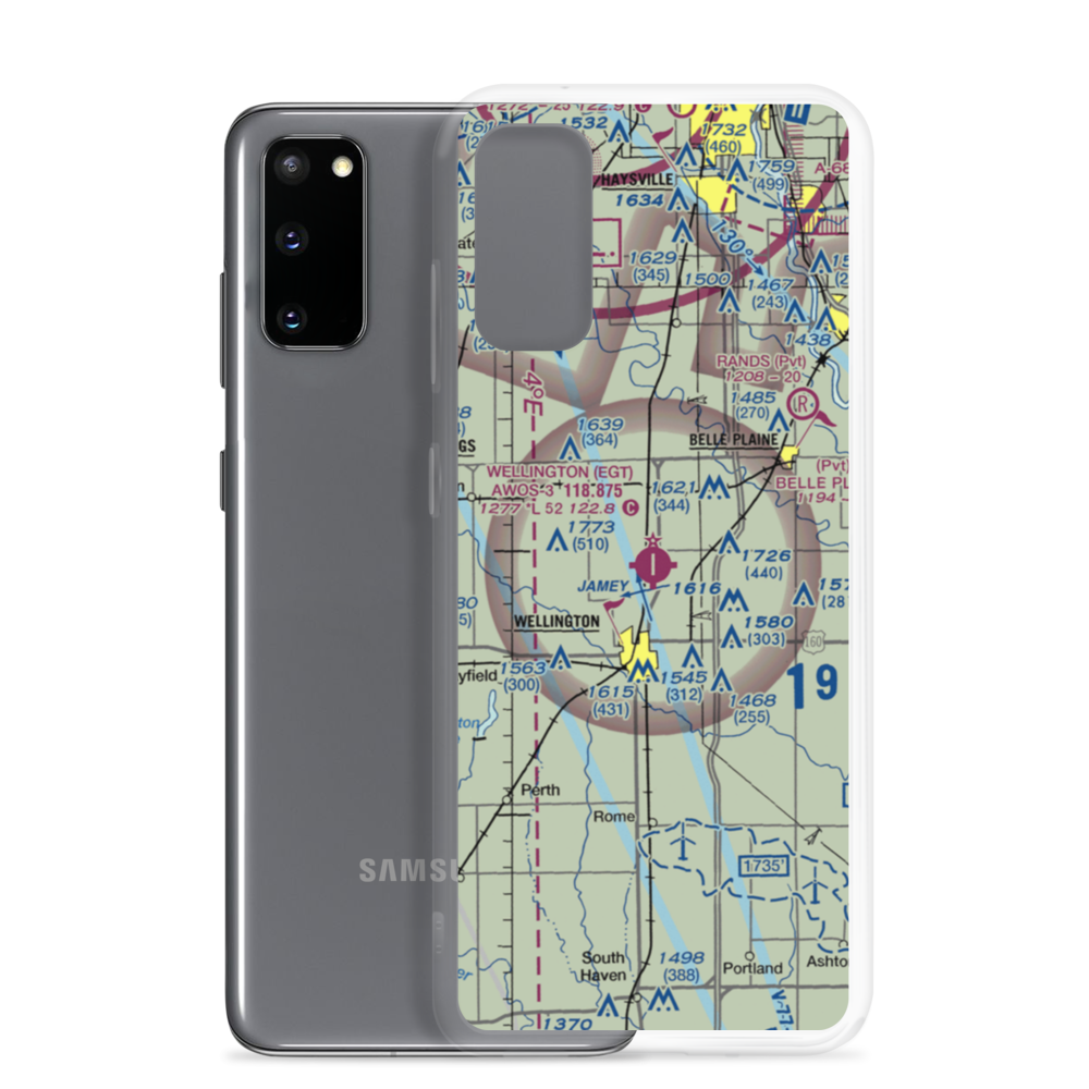 Wellington Municipal Airport (EGT) VFR Sectional Samsung Case Samsung Galaxy S20 model shown
