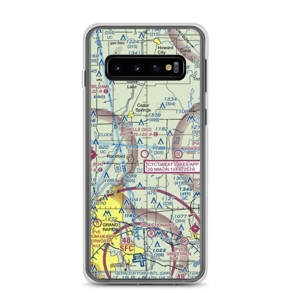 Wells Airport (35C) VFR Sectional Samsung Case Samsung Galaxy S10 model shown