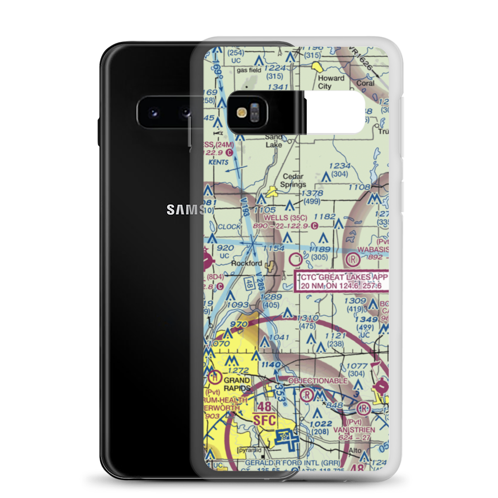 Wells Airport (35C) VFR Sectional Samsung Case Samsung Galaxy S10 model shown