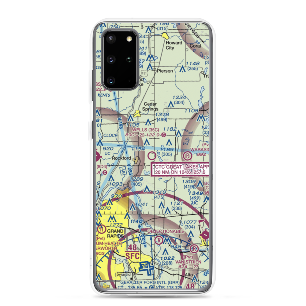 Wells Airport (35C) VFR Sectional Samsung Case Samsung Galaxy S20 Plus model shown