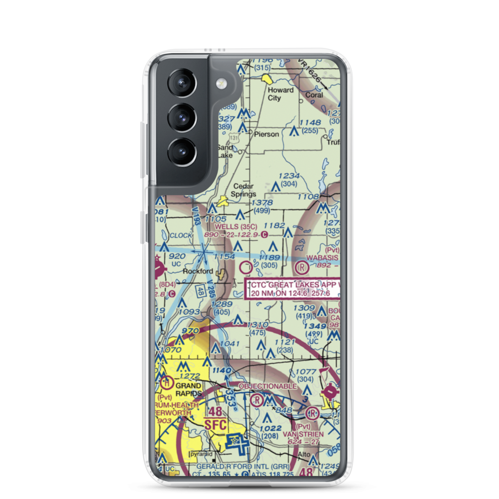 Wells Airport (35C) VFR Sectional Samsung Case Samsung Galaxy S21 model shown