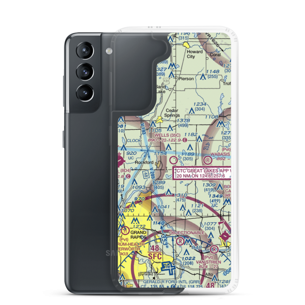 Wells Airport (35C) VFR Sectional Samsung Case Samsung Galaxy S21 model shown