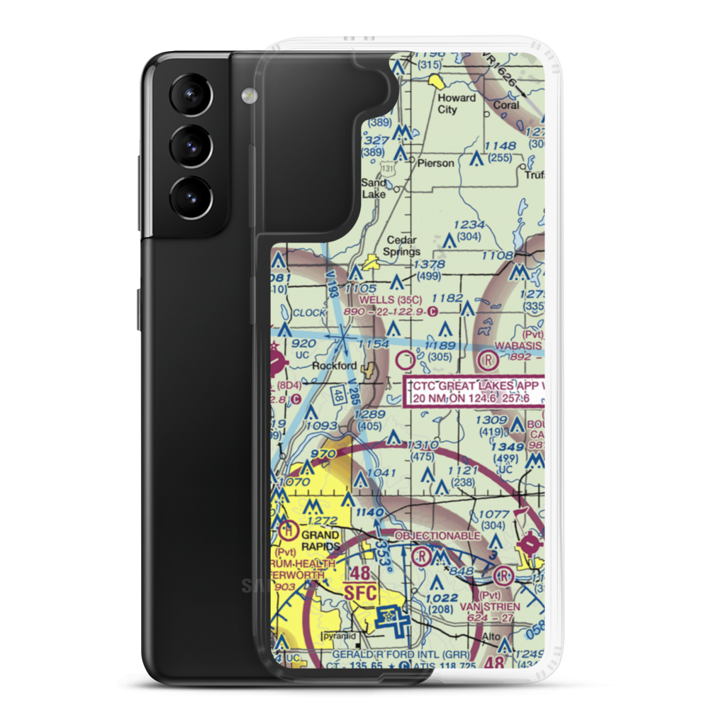 Wells Airport (35C) VFR Sectional Samsung Case Samsung Galaxy S21 Plus model shown