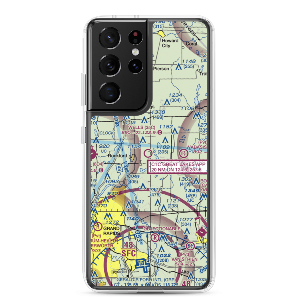 Wells Airport (35C) VFR Sectional Samsung Case Samsung Galaxy S21 Ultra model shown