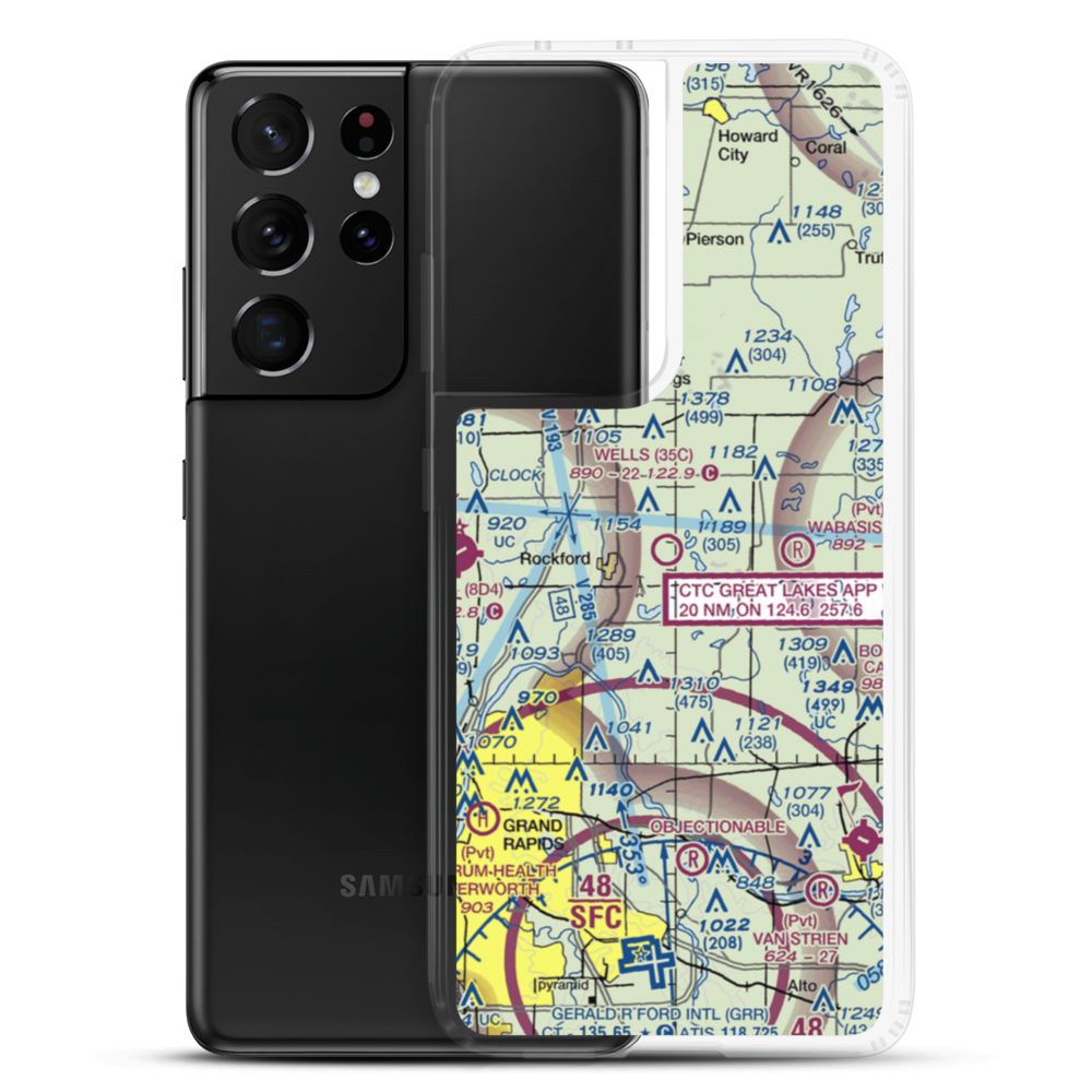 Wells Airport (35C) VFR Sectional Samsung Case Samsung Galaxy S21 Ultra model shown