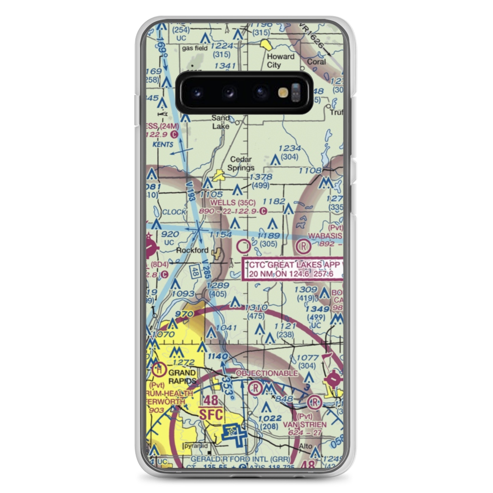 Wells Airport (35C) VFR Sectional Samsung Case Samsung Galaxy S10+ model shown
