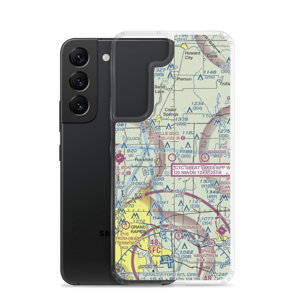 Wells Airport (35C) VFR Sectional Samsung Case Samsung Galaxy S22 model shown