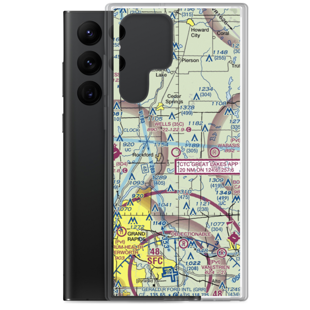Wells Airport (35C) VFR Sectional Samsung Case Samsung Galaxy S22 Ultra model shown