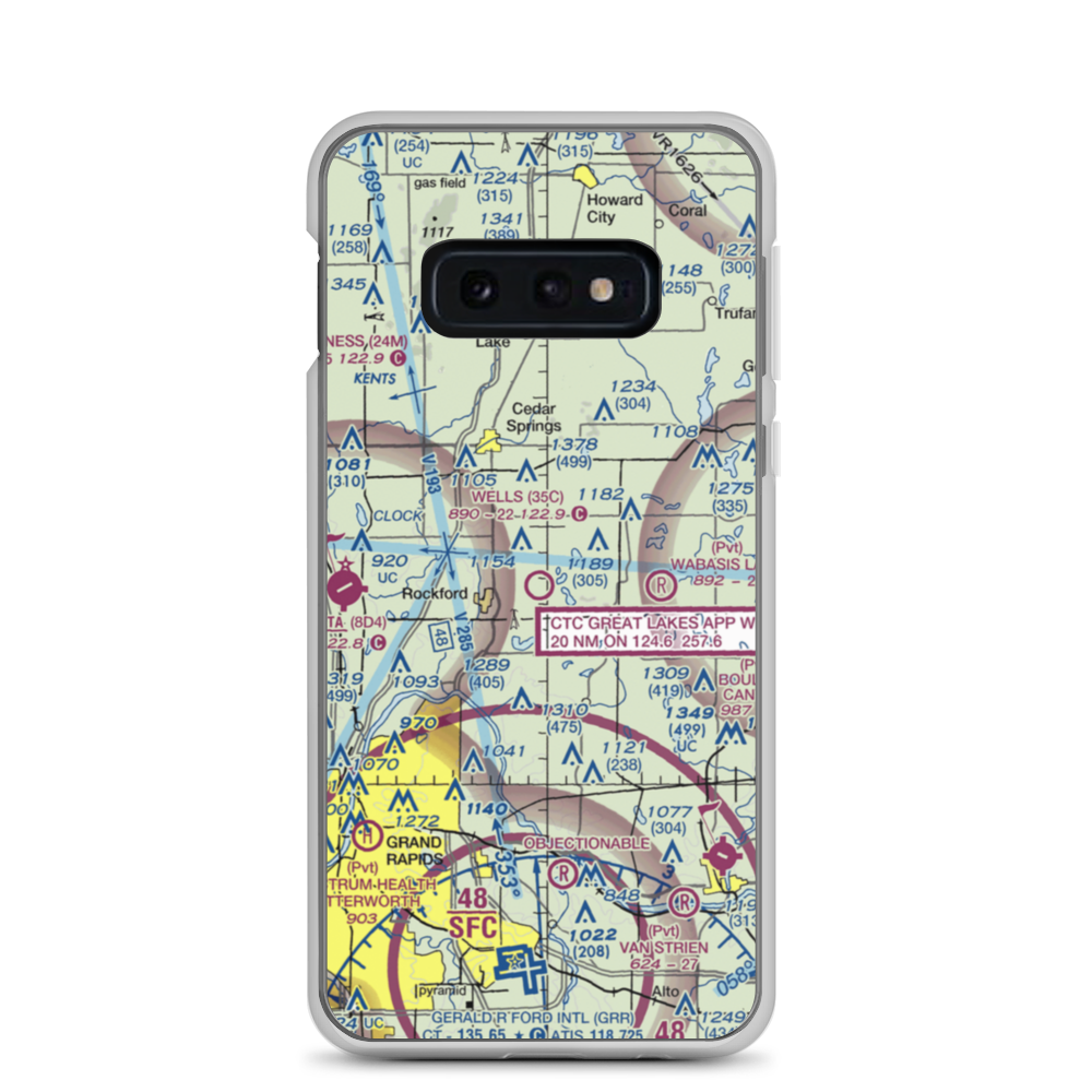 Wells Airport (35C) VFR Sectional Samsung Case Samsung Galaxy S10e model shown