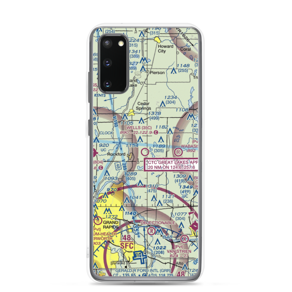 Wells Airport (35C) VFR Sectional Samsung Case Samsung Galaxy S20 model shown