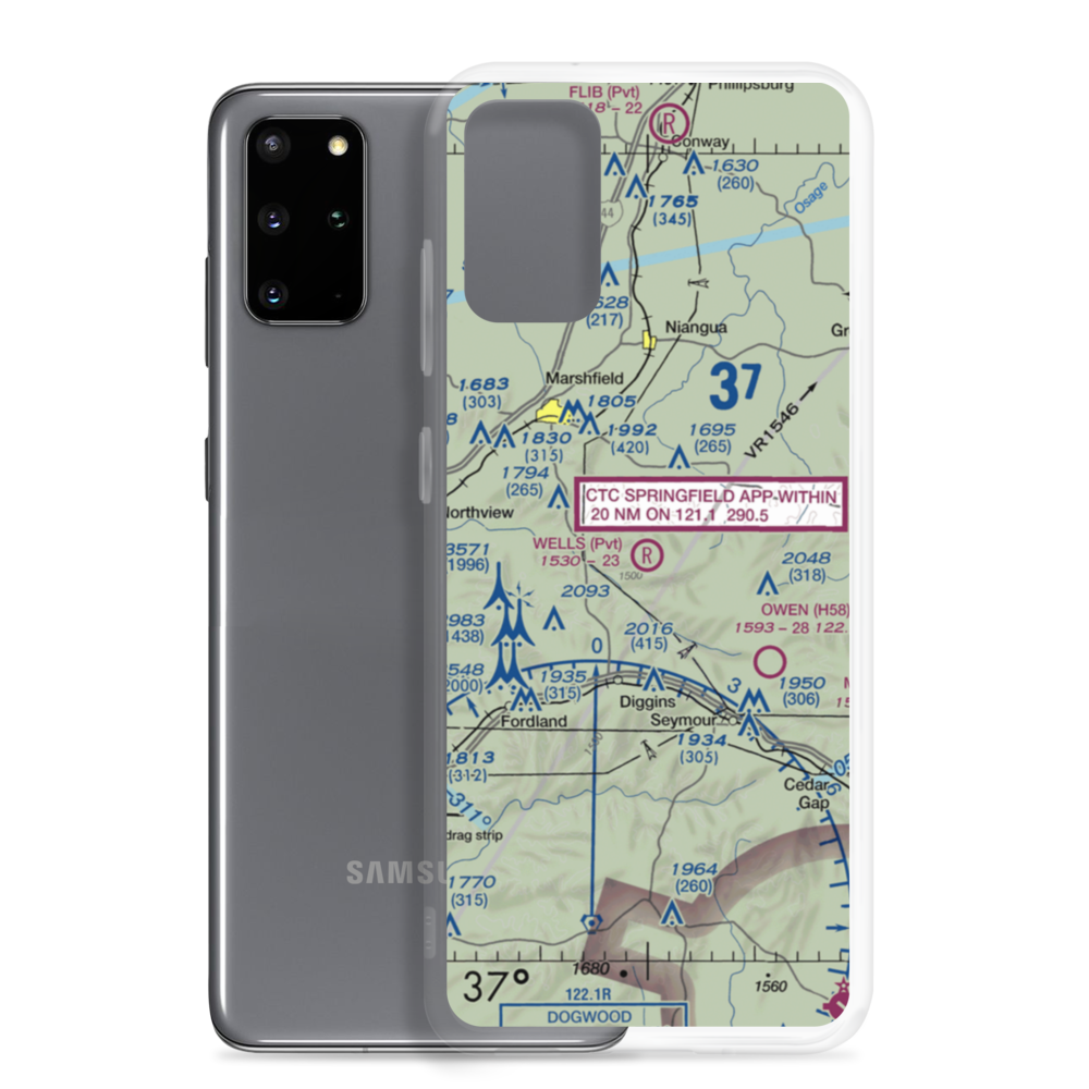 Wells Airport (MO85) VFR Sectional Samsung Case Samsung Galaxy S20 Plus model shown