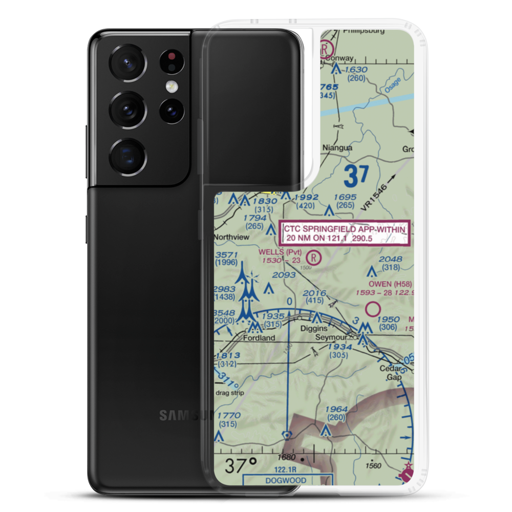 Wells Airport (MO85) VFR Sectional Samsung Case Samsung Galaxy S21 Ultra model shown