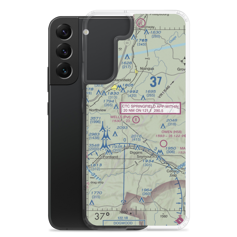 Wells Airport (MO85) VFR Sectional Samsung Case Samsung Galaxy S22 Plus model shown