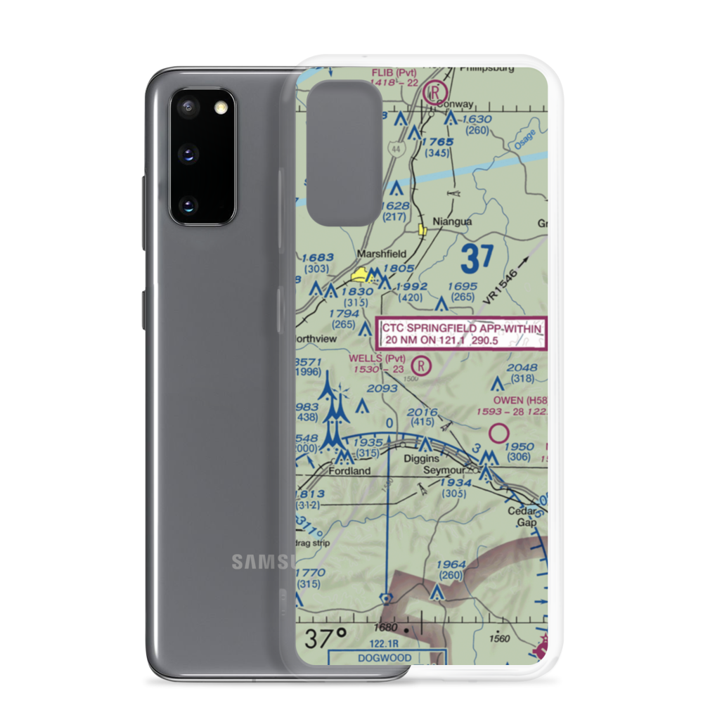 Wells Airport (MO85) VFR Sectional Samsung Case Samsung Galaxy S20 model shown