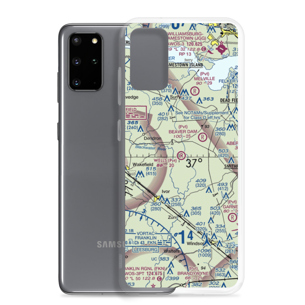Wells Airport (VA56) VFR Sectional Samsung Case Samsung Galaxy S20 Plus model shown