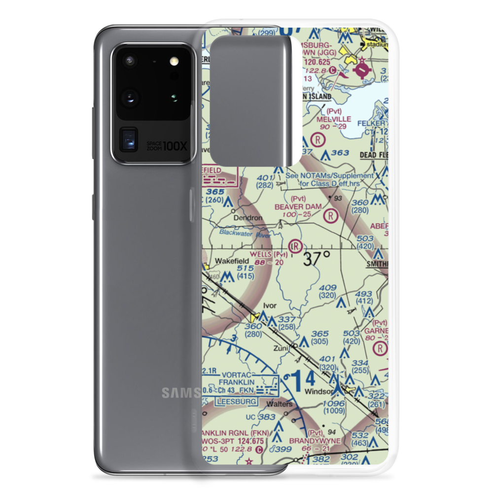 Wells Airport (VA56) VFR Sectional Samsung Case Samsung Galaxy S20 Ultra model shown