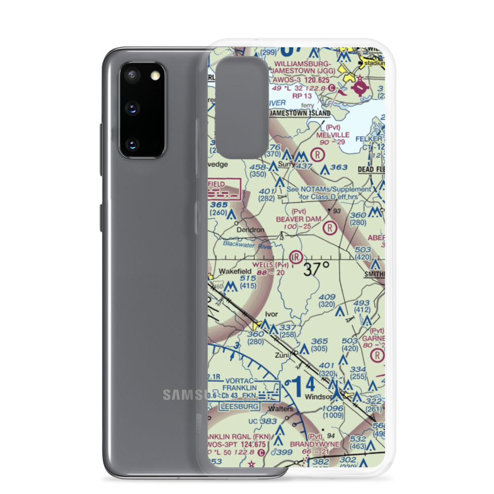 Wells Airport (VA56) VFR Sectional Samsung Case Samsung Galaxy S20 model shown