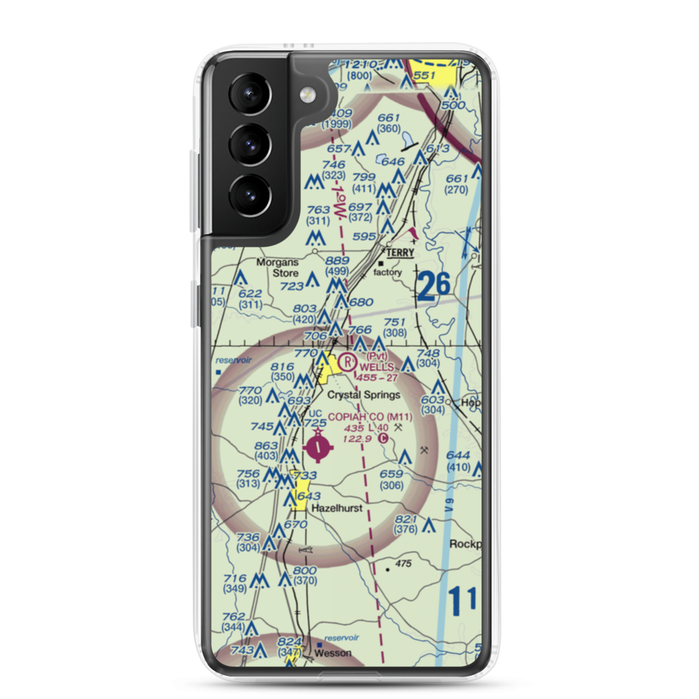 Wells Farm Airport (6MS2) VFR Sectional Samsung Case Samsung Galaxy S21 Plus model shown