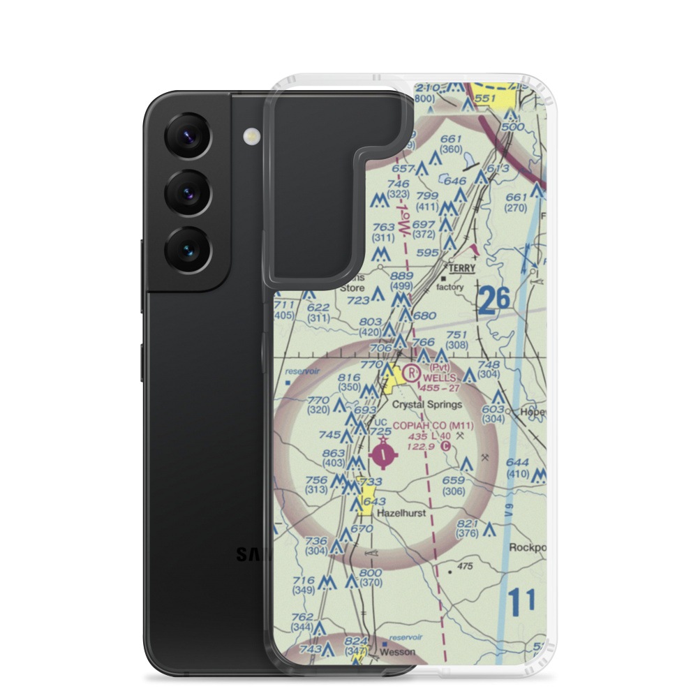 Wells Farm Airport (6MS2) VFR Sectional Samsung Case Samsung Galaxy S22 model shown