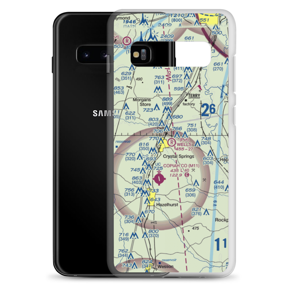 Wells Farm Airport (6MS2) VFR Sectional Samsung Case Samsung Galaxy S10+ model shown