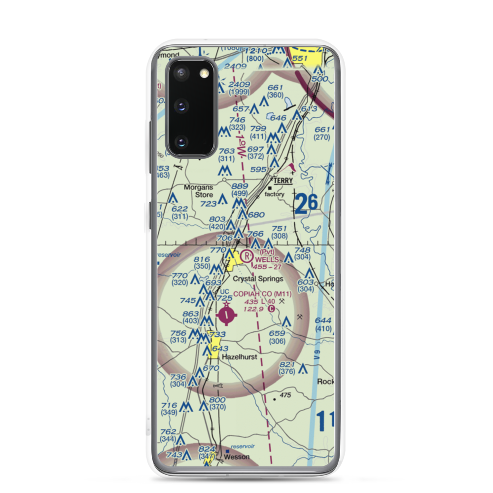Wells Farm Airport (6MS2) VFR Sectional Samsung Case Samsung Galaxy S20 model shown