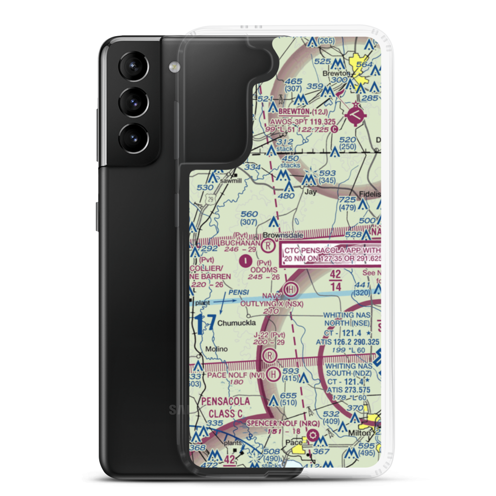 Wells Flying Service Airport (14FL) VFR Sectional Samsung Case Samsung Galaxy S21 Plus model shown