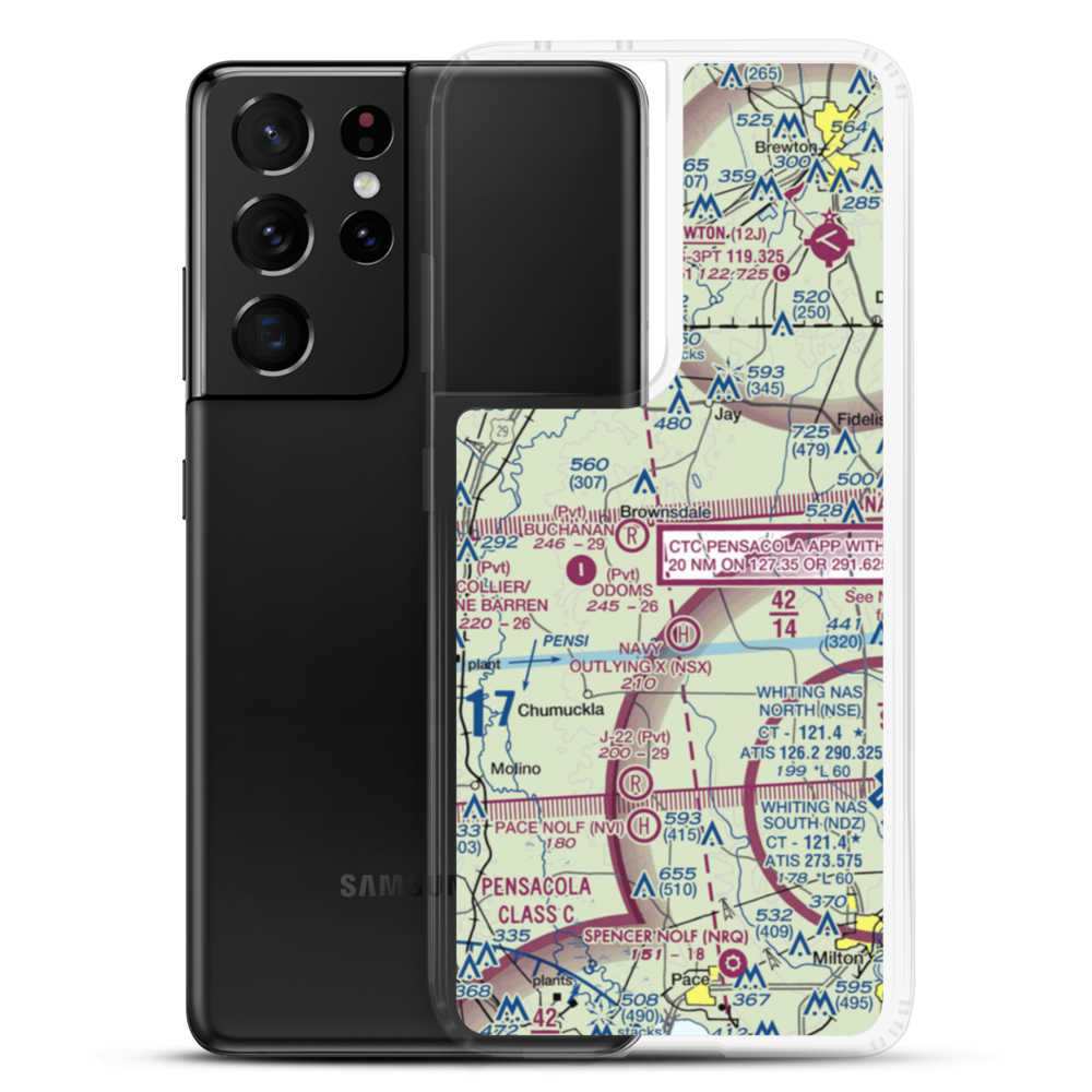 Wells Flying Service Airport (14FL) VFR Sectional Samsung Case Samsung Galaxy S21 Ultra model shown