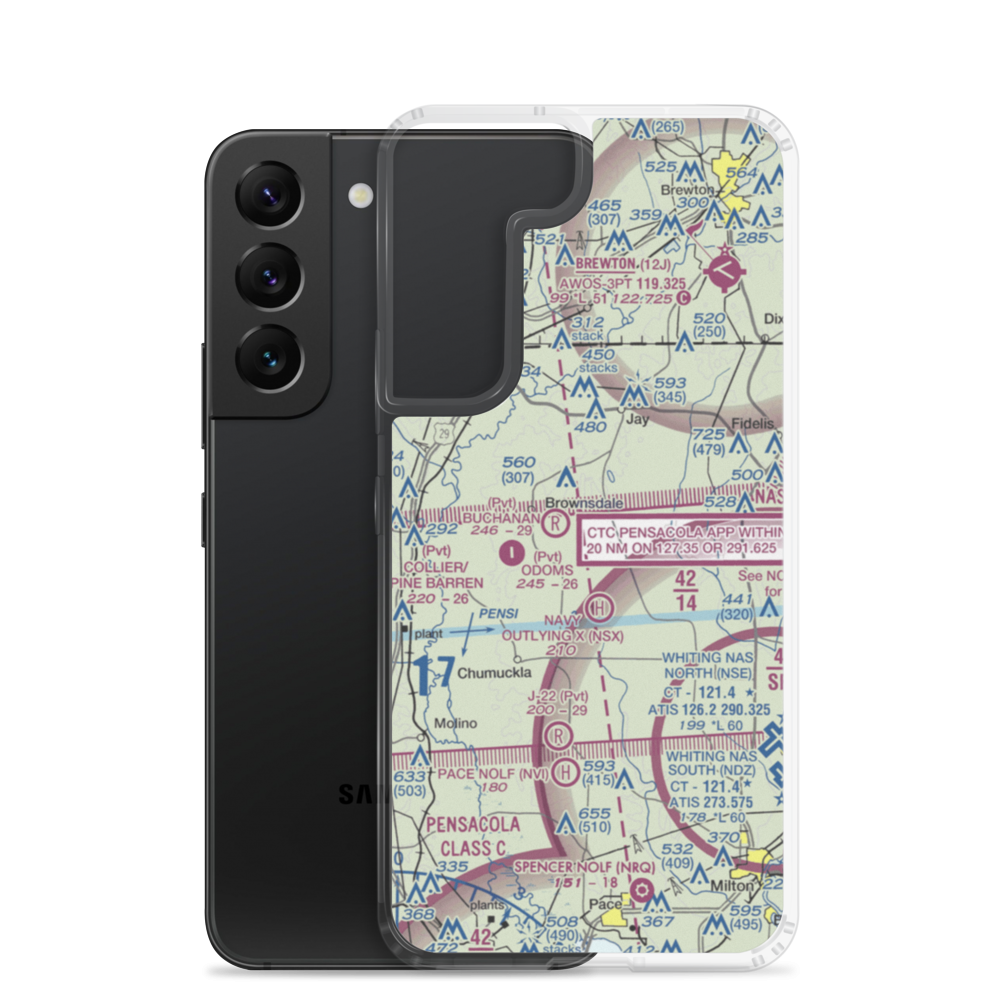 Wells Flying Service Airport (14FL) VFR Sectional Samsung Case Samsung Galaxy S22 model shown