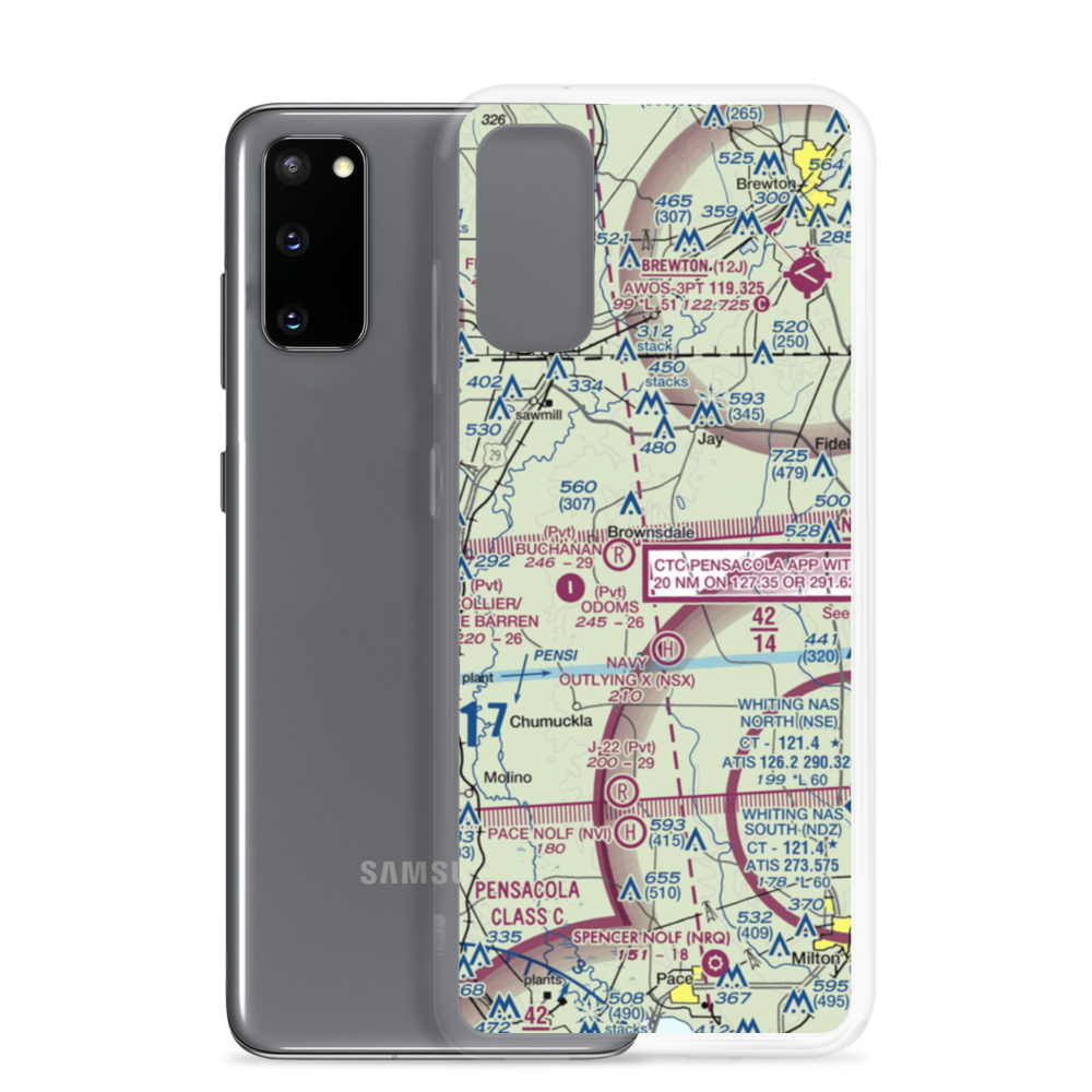 Wells Flying Service Airport (14FL) VFR Sectional Samsung Case Samsung Galaxy S20 model shown