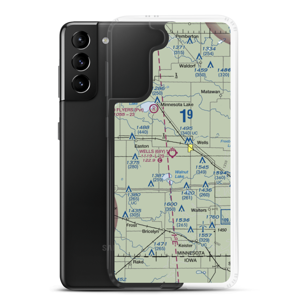 Wells Municipal Airport (68Y) VFR Sectional Samsung Case Samsung Galaxy S21 Plus model shown