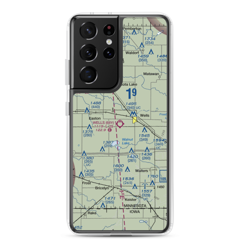 Wells Municipal Airport (68Y) VFR Sectional Samsung Case Samsung Galaxy S21 Ultra model shown