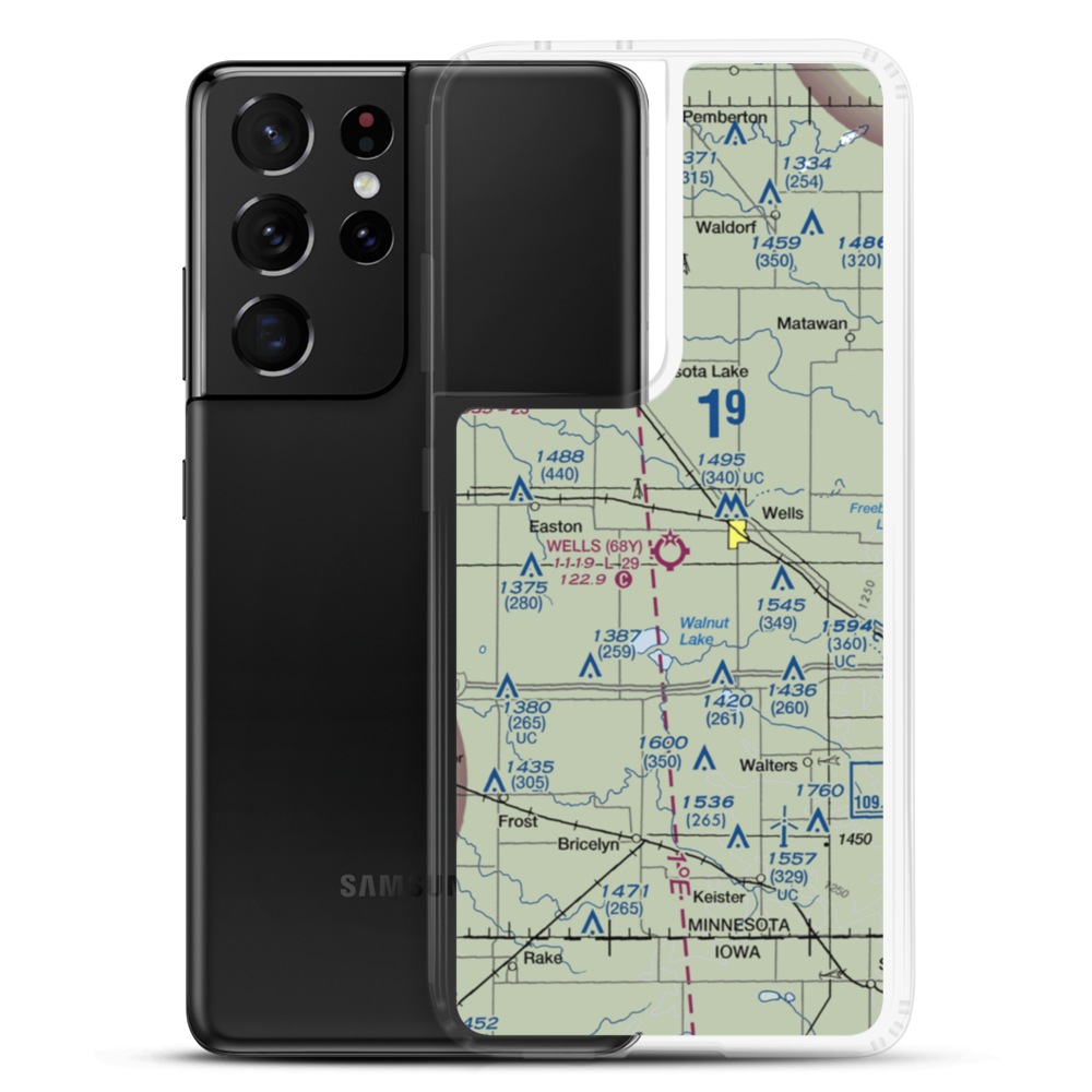 Wells Municipal Airport (68Y) VFR Sectional Samsung Case Samsung Galaxy S21 Ultra model shown