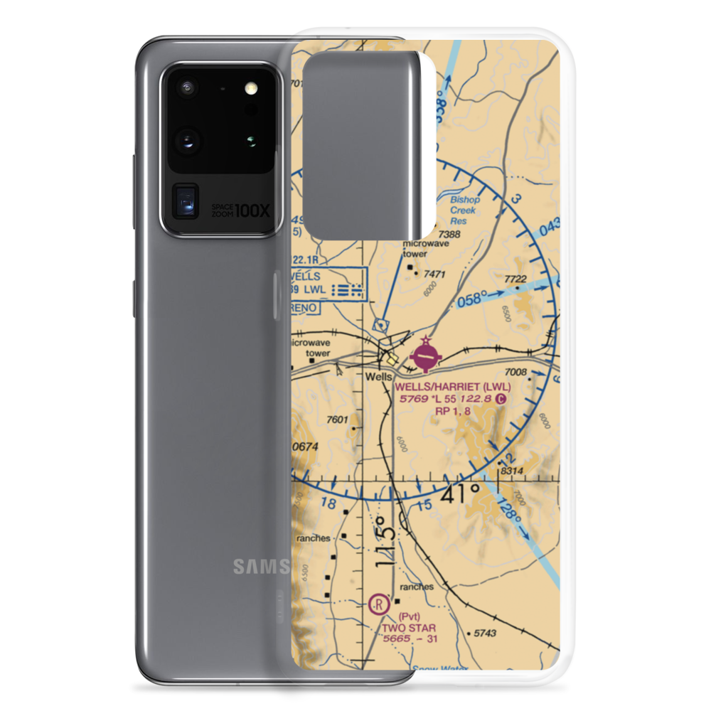 Wells Municipal Airport/Harriet Field (LWL) VFR Sectional Samsung Case Samsung Galaxy S20 Ultra model shown