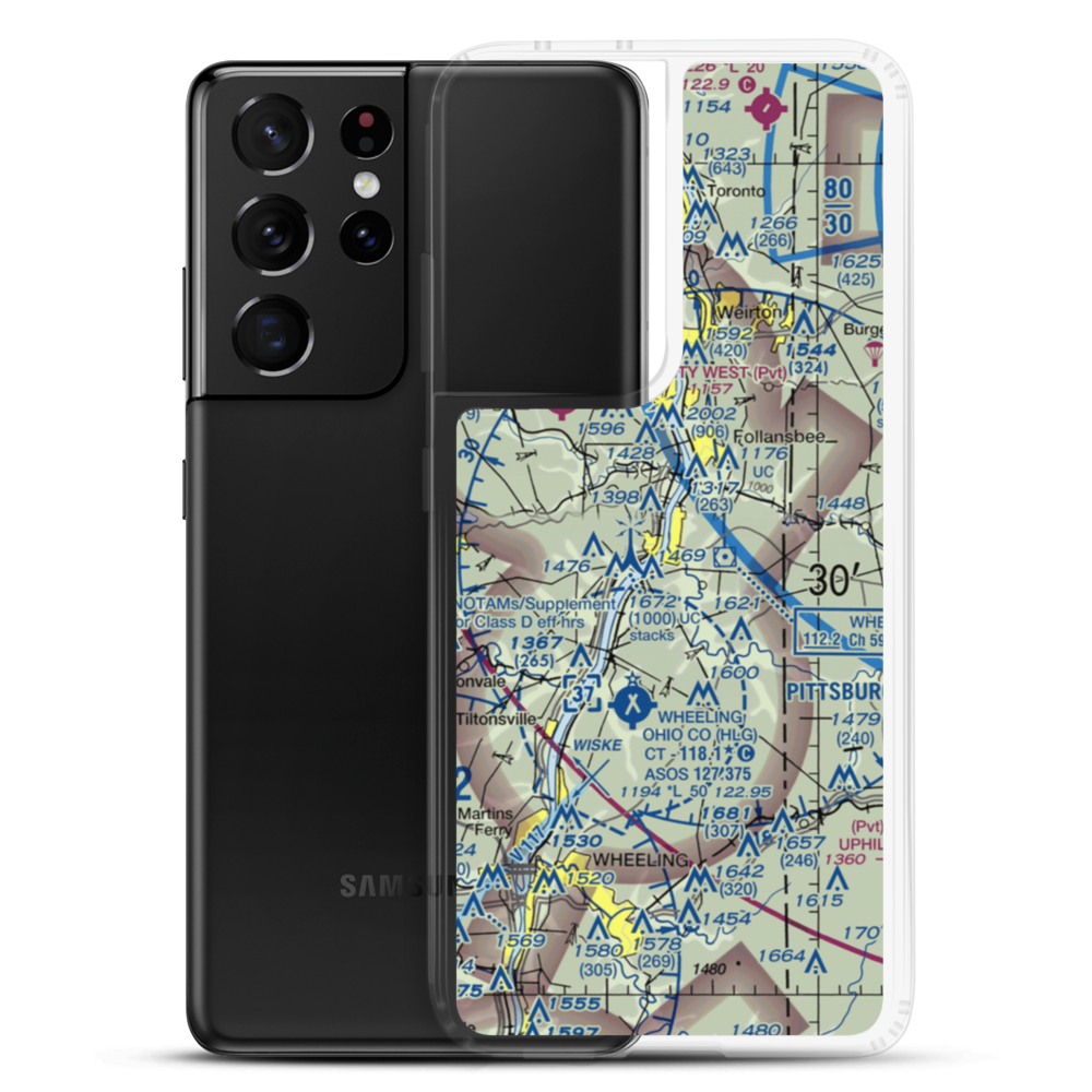 Wellsburg Seaplane Base (WV46) VFR Sectional Samsung Case Samsung Galaxy S21 Ultra model shown