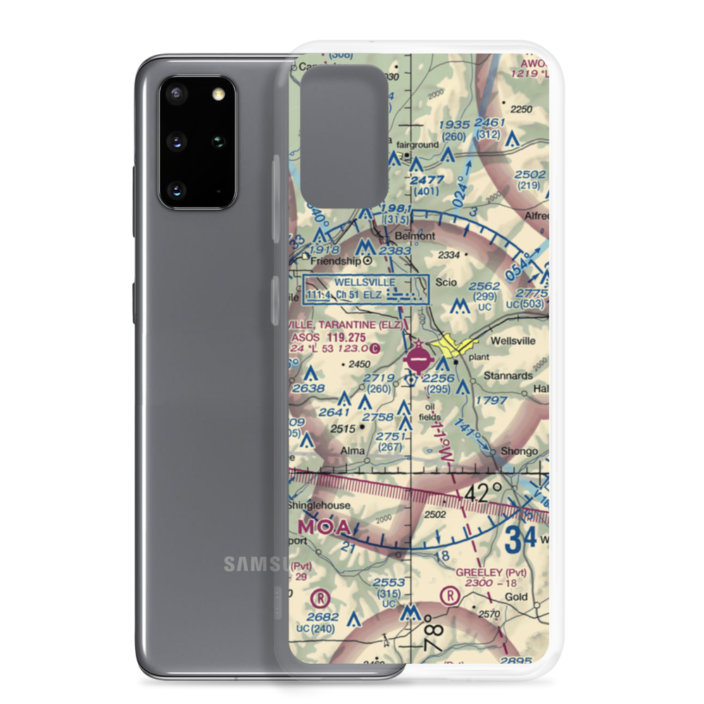 Wellsville Municipal Arpt,Tarantine Field (ELZ) VFR Sectional Samsung Case Samsung Galaxy S20 Plus model shown