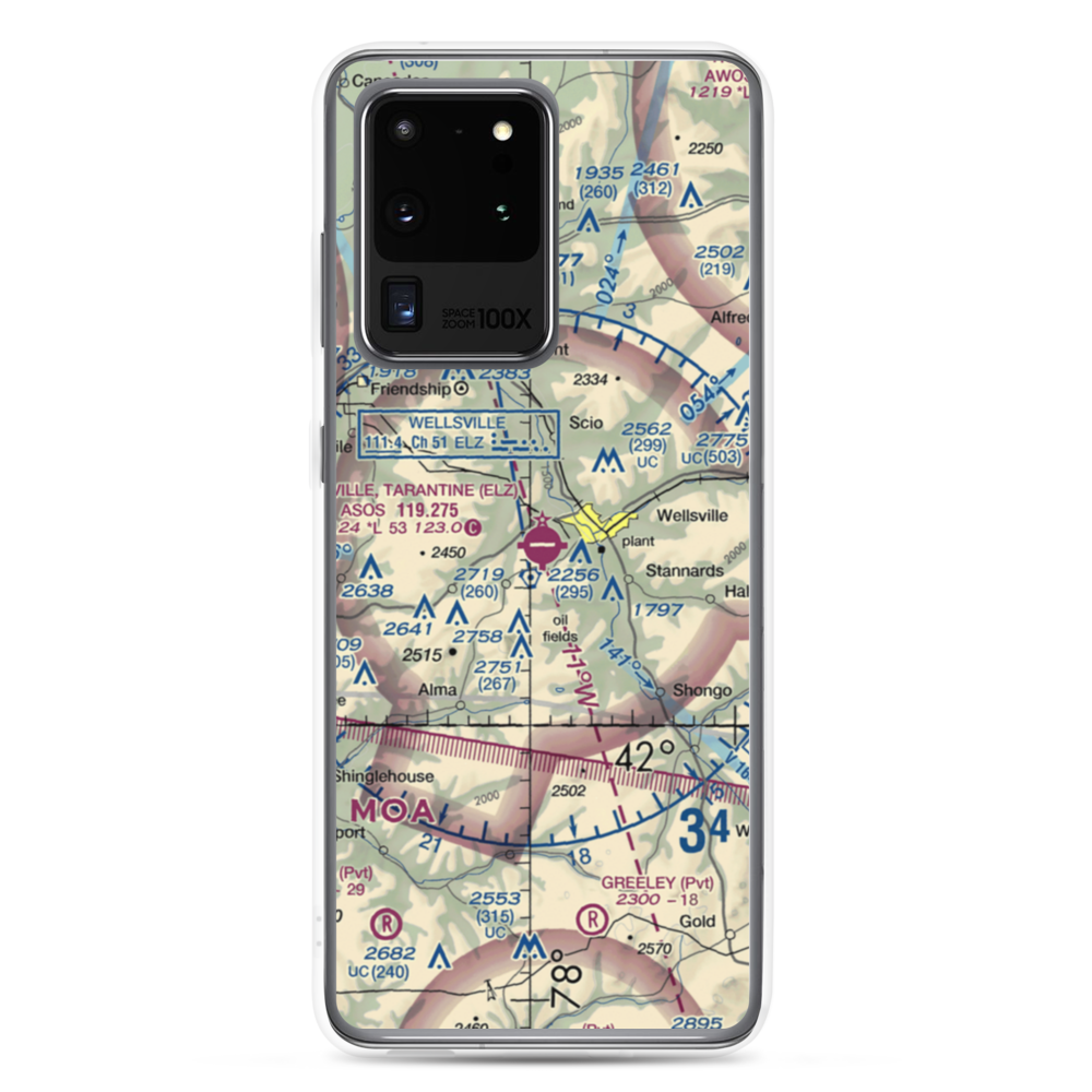 Wellsville Municipal Arpt,Tarantine Field (ELZ) VFR Sectional Samsung Case Samsung Galaxy S20 Ultra model shown