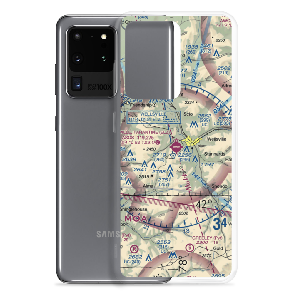 Wellsville Municipal Arpt,Tarantine Field (ELZ) VFR Sectional Samsung Case Samsung Galaxy S20 Ultra model shown